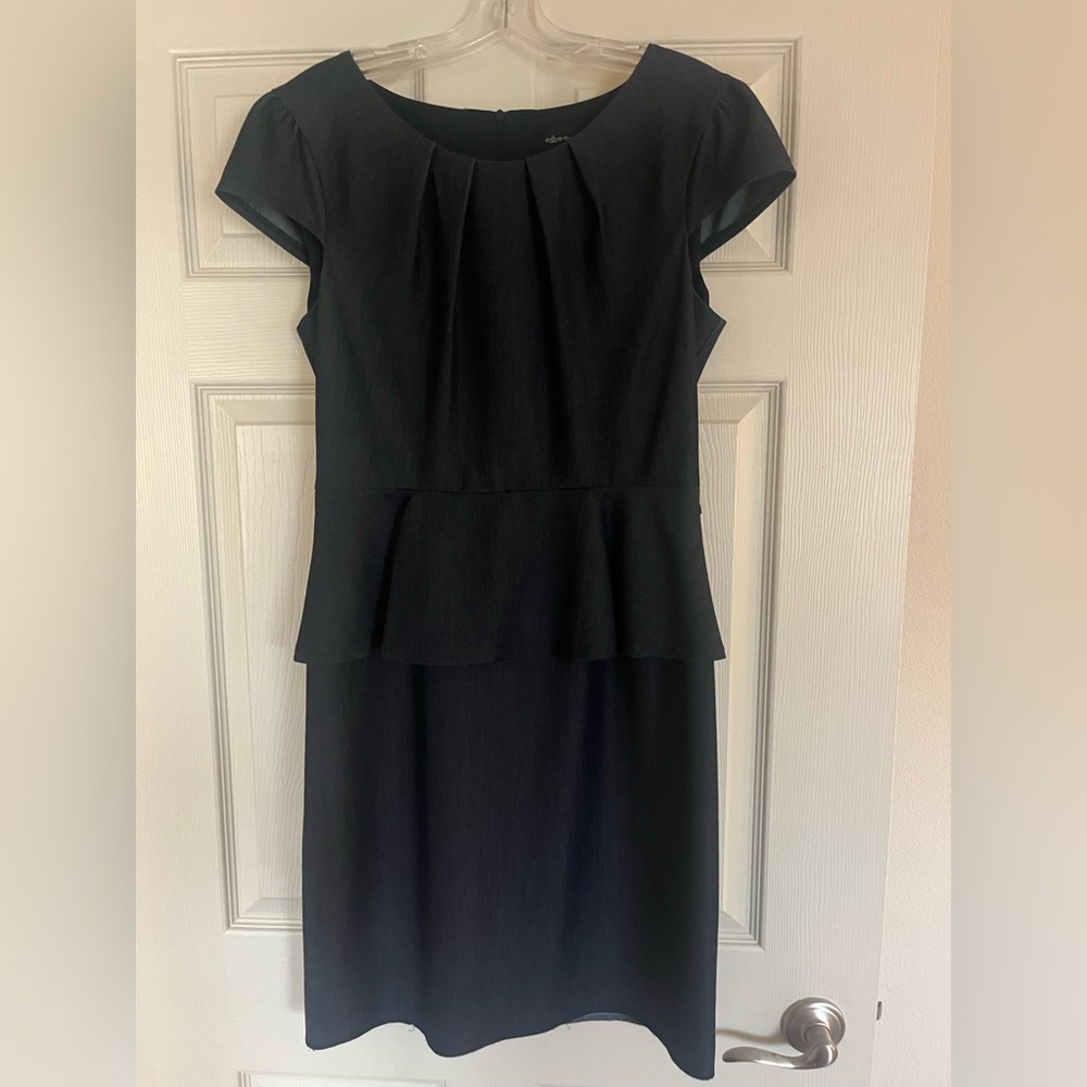 Connected Apparel Denim Peplum Dress
